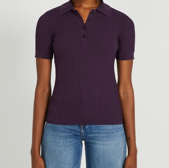 🌺Moving Sale!🪴 Short-Sleeved Polo in Dark Purple - Picture 2 of 9